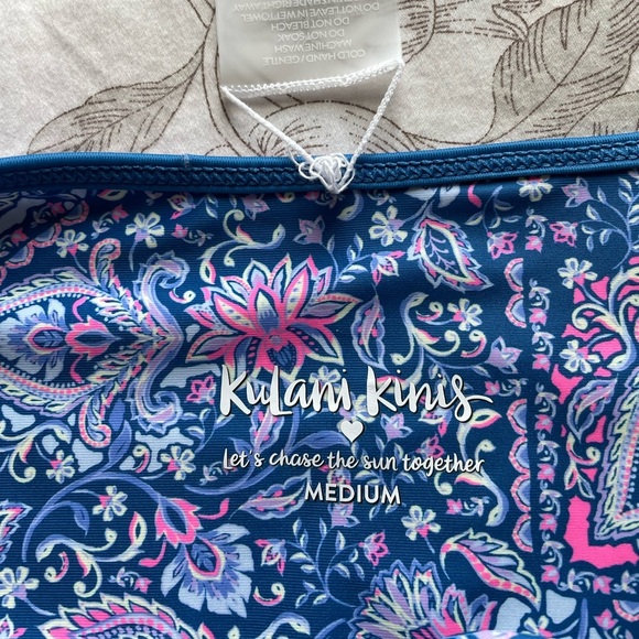 Kulanis Kinis Lilac Moon Ditsy Underwire Top Full Coverage Bottoms Medium Beach - Picture 7 of 12